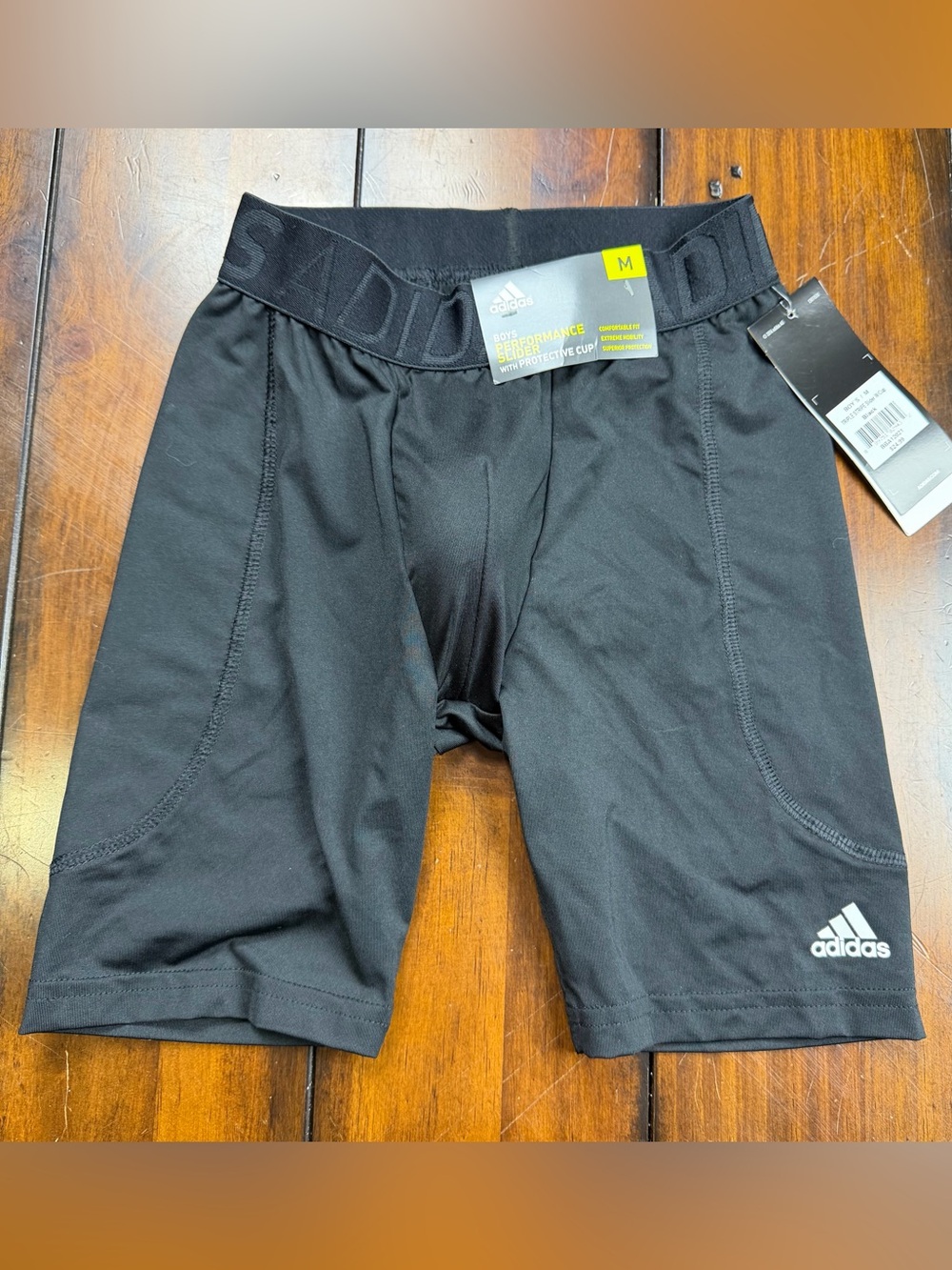 adidas Black Boys Performance Sluder with Protective Cup Shorts